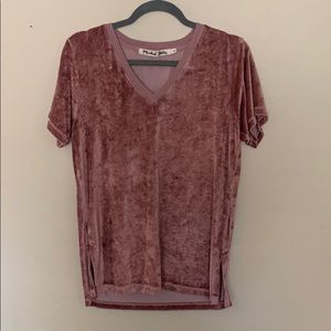 Michael Stars velour rose shirt